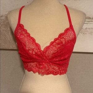 Laura Ashley Coral Lace Bralette Size Large